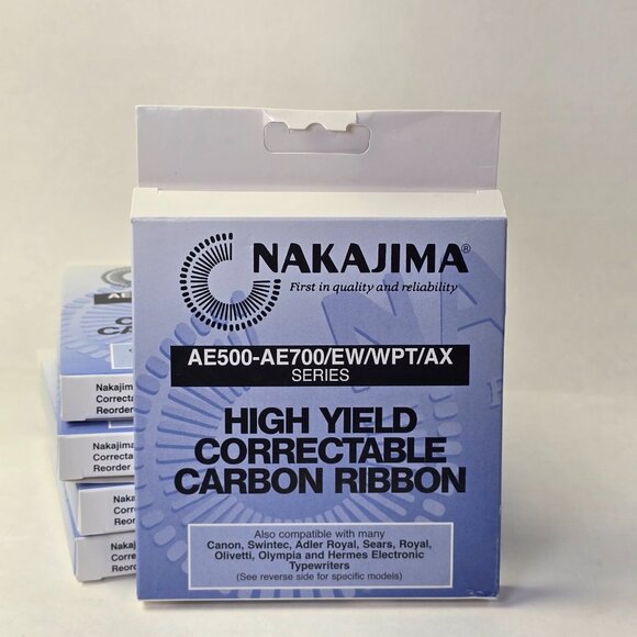 5 packs Nakajima AE-500 AE700 Correctable Carbon Ribbons Typewriter Ink NOS - Picture 5 of 7